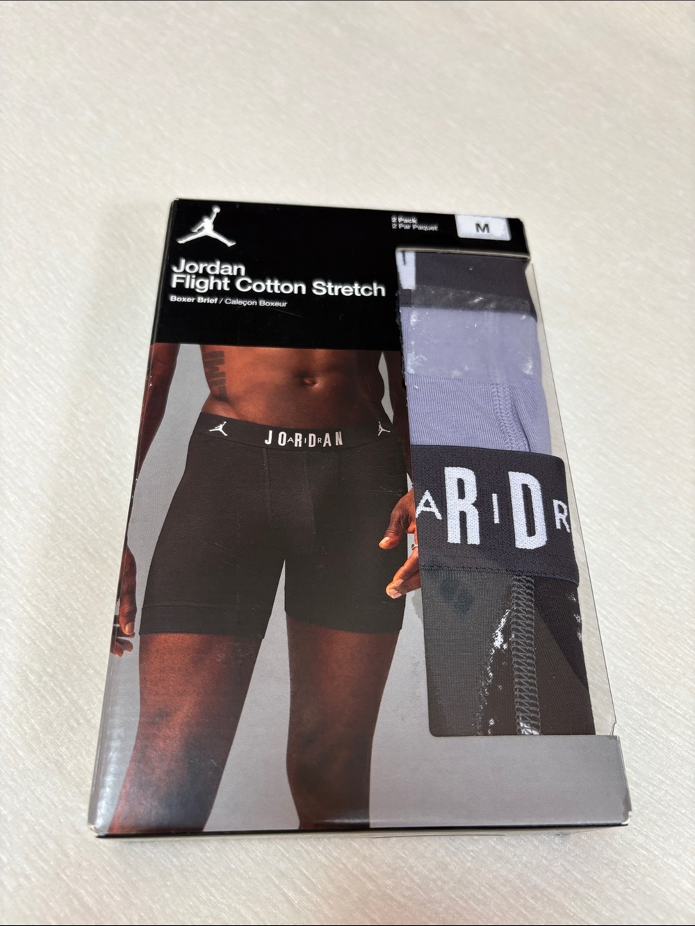 Jordan Flight Cotton Stretch Boxer Briefs with Jordan Logo - 2 Pack